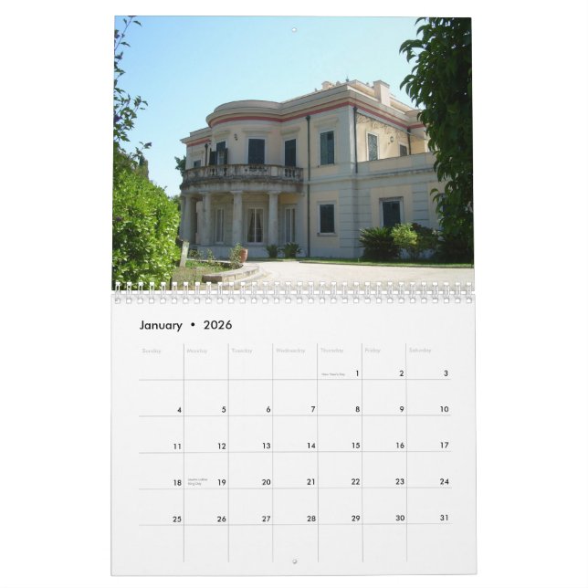 CORFU, calendario de pared de GRECIA (Jan 2026)