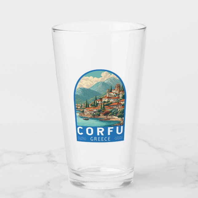 Corfu Greece Travel Art Emblem (Anverso)