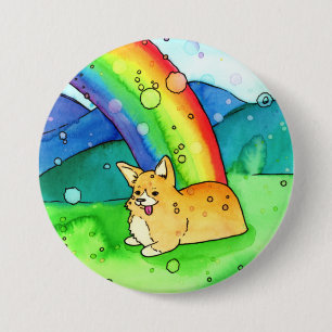 Corgi Al Final Del Botón Arcoiris