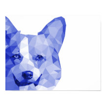 Corgi bajo arte polaco en azul