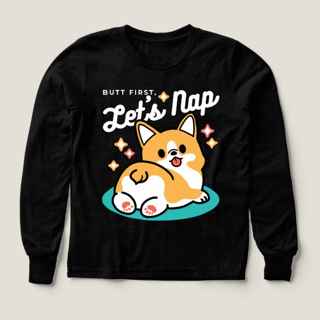 Corgi Butt y Nap Vibes - Perro durmiente suave (Diseño frontal)