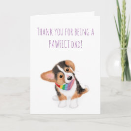 Corgi cachorro tarjeta del día del padre del perro