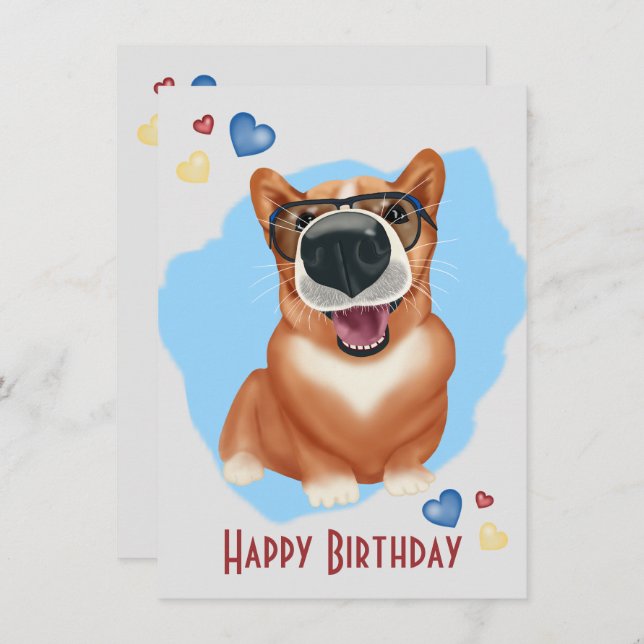 Corgi con gafas de sol. Amantes de Corgi (Anverso / Reverso)