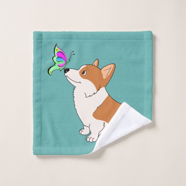 Corgi con la mariposa (Toallita)