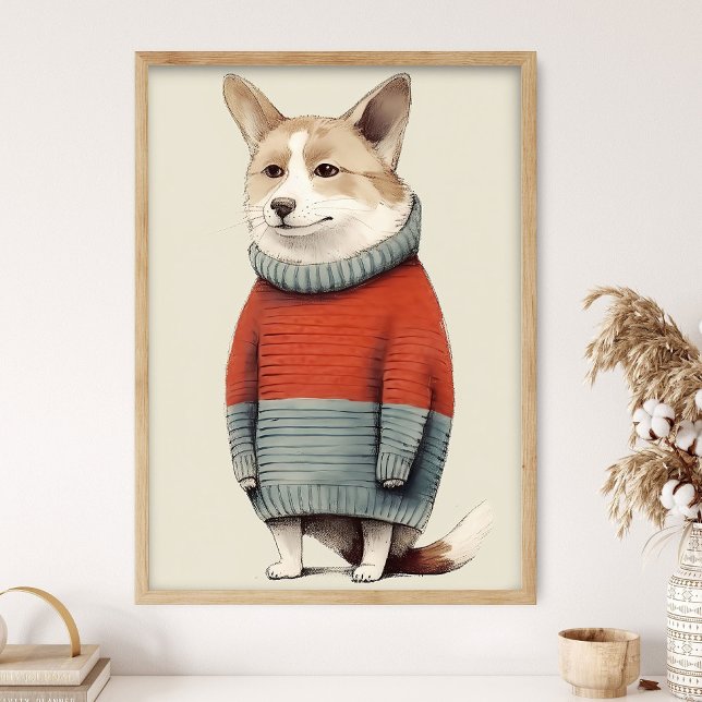 Corgi con suéter de invierno, decoración divertida (Subido por el creador)