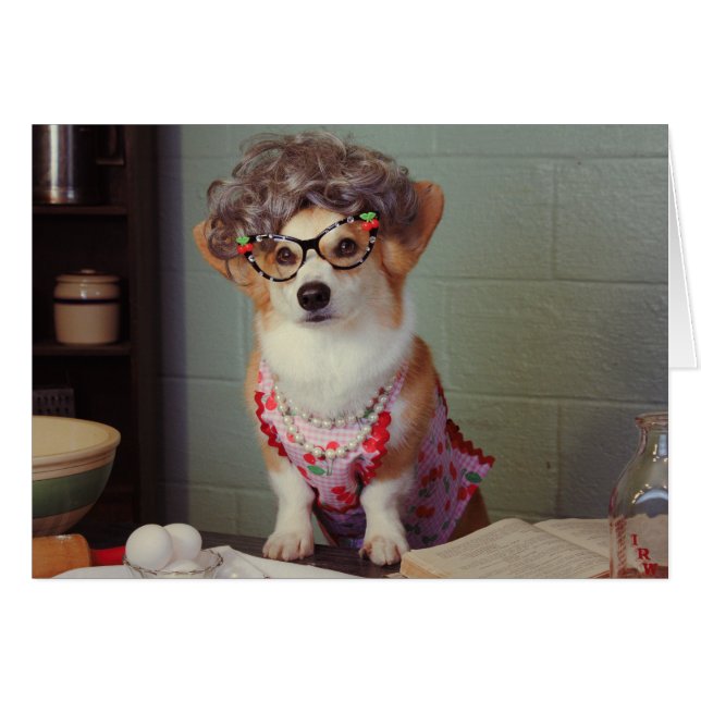 Corgi Cook Get Well Card (Anverso (Horizontal))