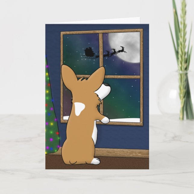 Corgi del navidad en la tarjeta de Navidad de la (Anverso)