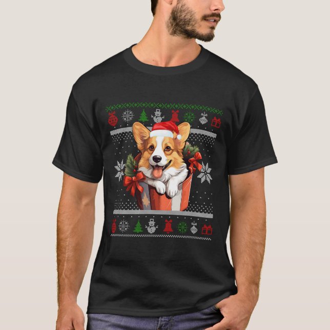 Corgi Dog Navidades Suéter Feo Familia Coincidenci (Anverso)
