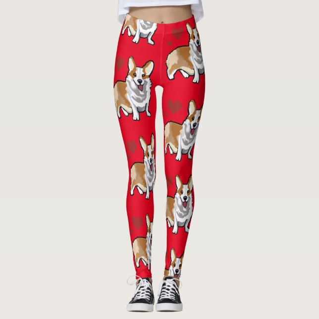 Corgi Dog Personalizado Leggings (Anverso)