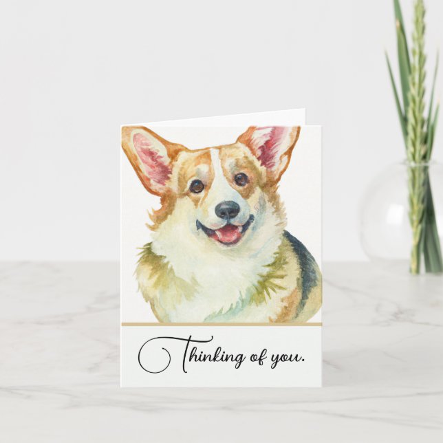 Corgi Dog Personalizado Pensamiento De Usted Nota (Anverso)