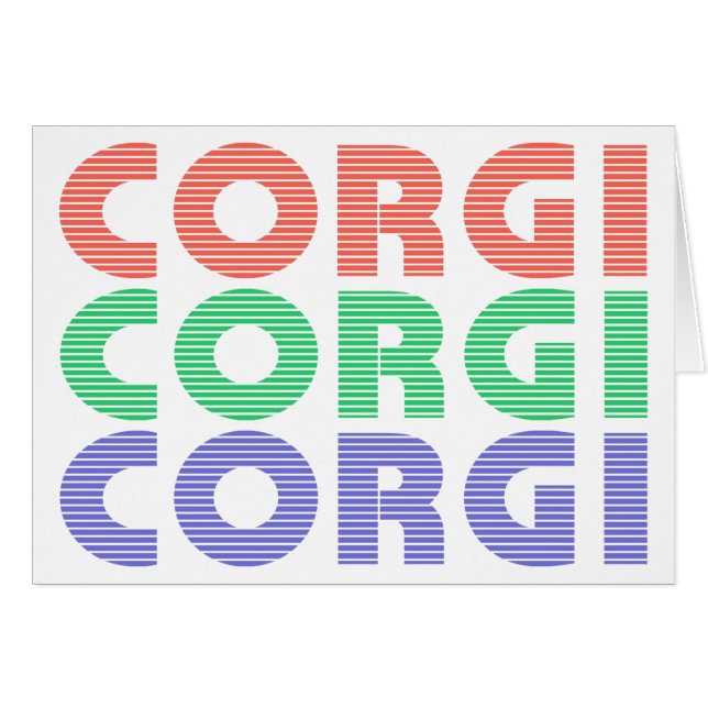 Corgi Dog Texto colorido moderno (Anverso (Horizontal))