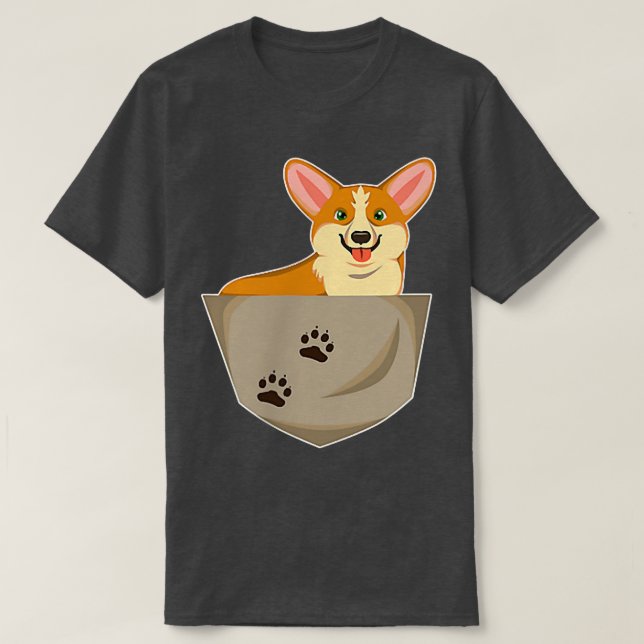 Corgi dulce en el bolsillo de la camisa (Diseño del anverso)