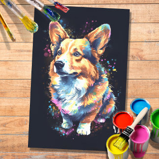 Corgi en acuarela 1 Papel de descomposición