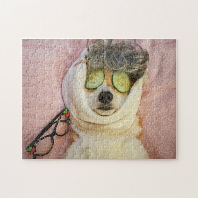 Corgi en el rompecabezas de Spa (Horizontal)