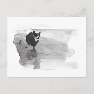 Corgi en la postal de la playa