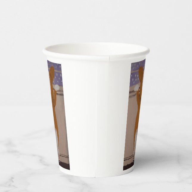 Corgi en la ventana Vasos de papel (Derecha)