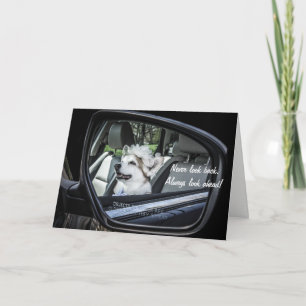 Corgi en tarjeta de cumpleaños espejo