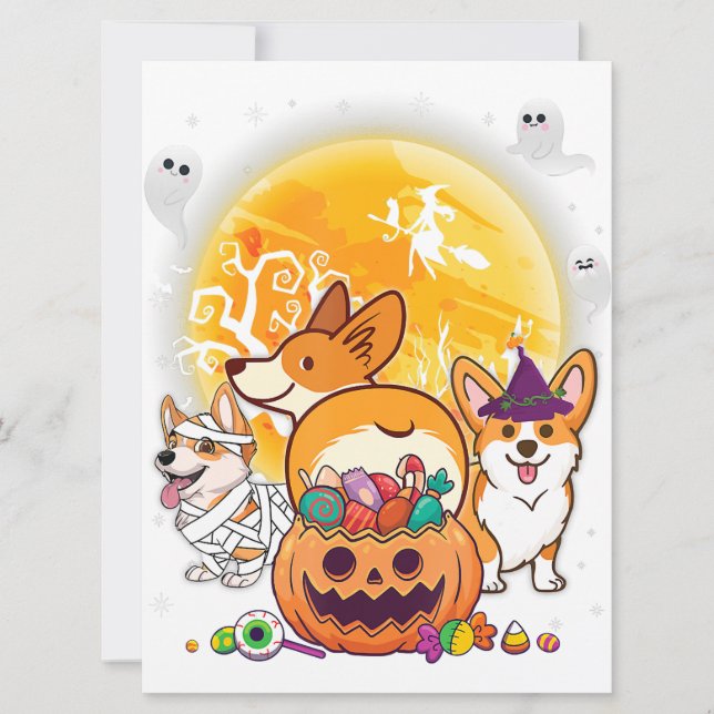 Corgi galés Cardigan Perro Mummy Fantasmas de la L (Anverso)