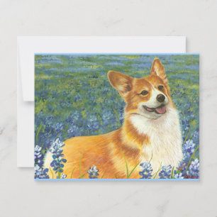Corgi galés de pembroke en Bluebonnets de Texas
