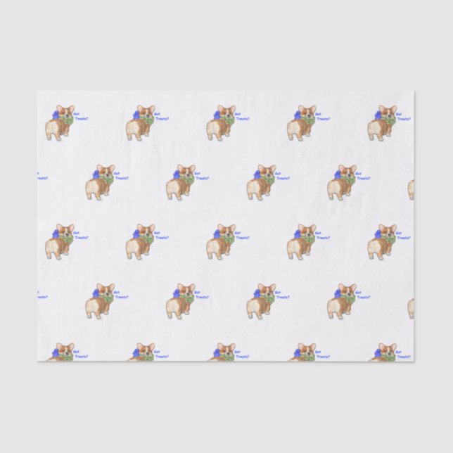 Corgi "invitaciones conseguidas?" Papel seda (Anverso)