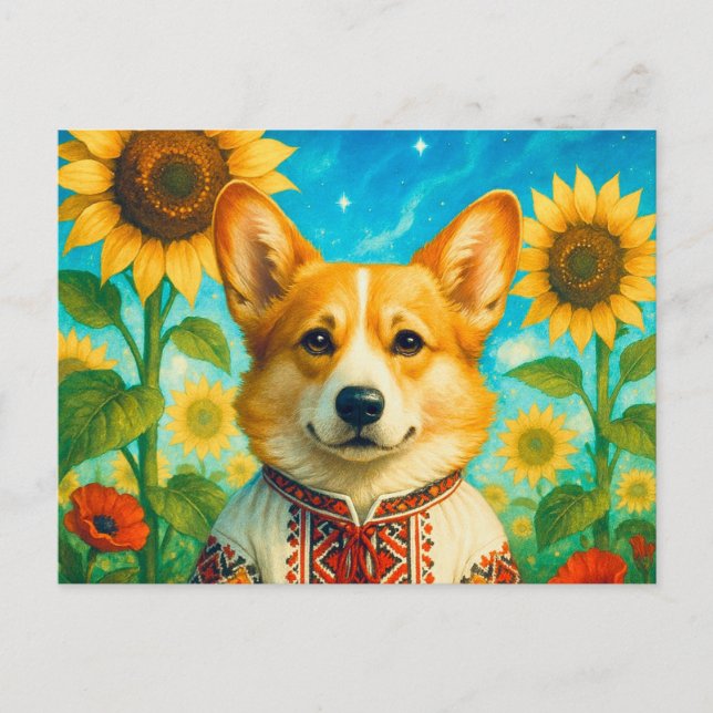 Corgi Lindo Tarjeta Postal de la Reina Corgi Galés (Anverso)