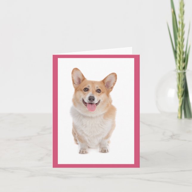 Corgi ( Pembroke ) Perro cachorro con tarjeta de n (Anverso)