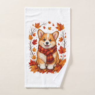 Corgi perro acogedor de otoño