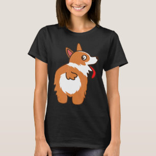 Corgi Perro Corazón Trasero Camiseta Bufanda Genia