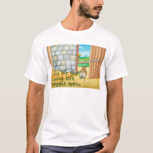 Corgi "puerta abierta…" La camiseta de los hombr