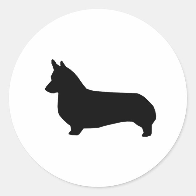 Corgi Silhouette Pegatina - diseño de corgi lindo (Anverso)