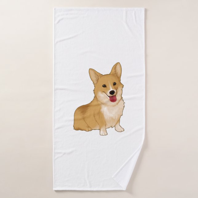 Corgi sonriente (Toalla de baño)
