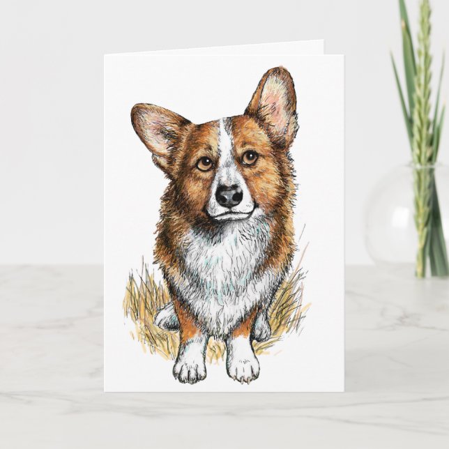 Corgi Standard, tarjeta de felicitación plegada de (Anverso)