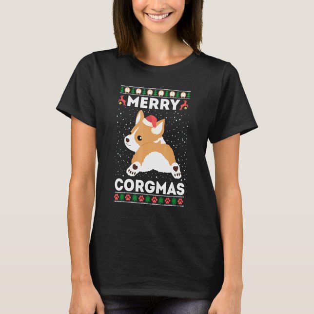 Corgi Ugly Christmas Sweater Style Merry Corgmas S (Anverso)