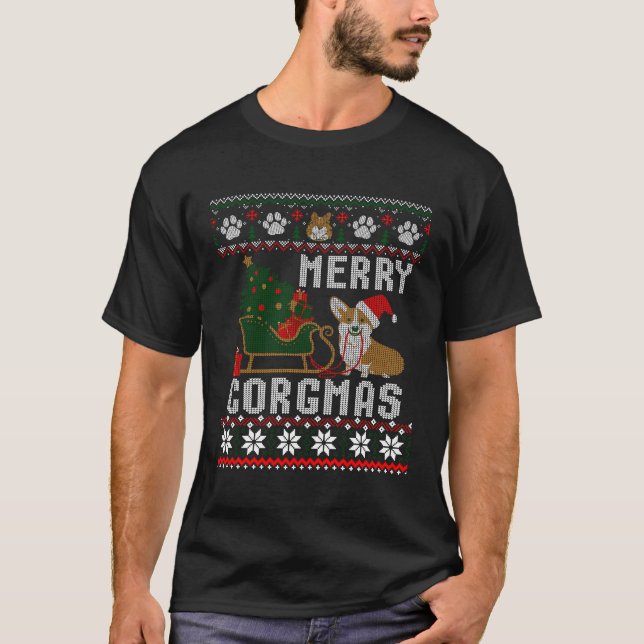 Corgi Ugly Navidades Sweater Merry Corgmas Santa C (Anverso)
