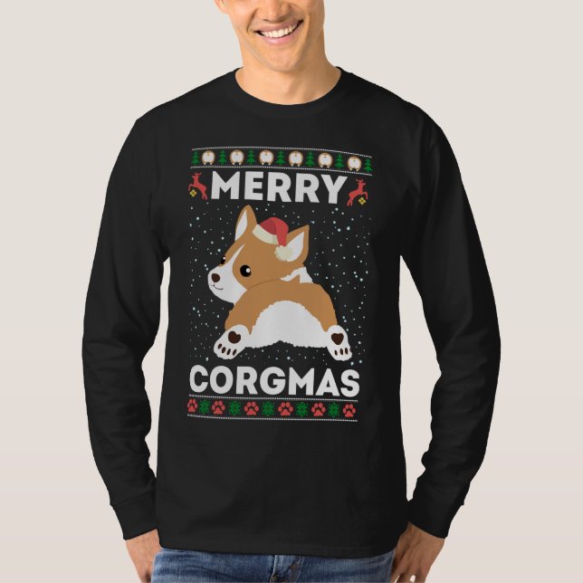 Corgi Ugly Navidades Sweater Style Merry Corgmas S (Anverso)