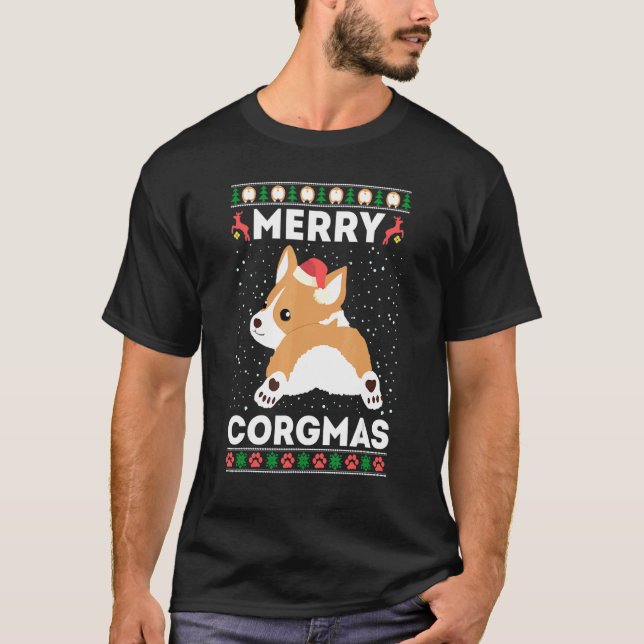 Corgi Ugly Navidades Sweater Style Merry Corgmas S (Anverso)