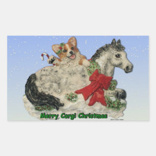 Corgi y Pony Merry Corgi pegatinas navideñas