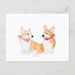 Corgis galés lindo con la tarjeta postal de venda 