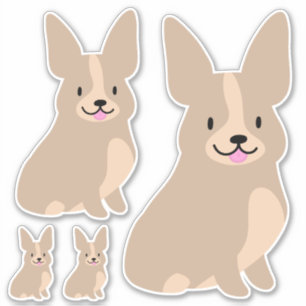Corgis sencillo, diferentes tamaños, Pegatina