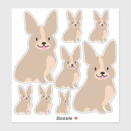 Corgis sencillo, diferentes tamaños, Pegatina