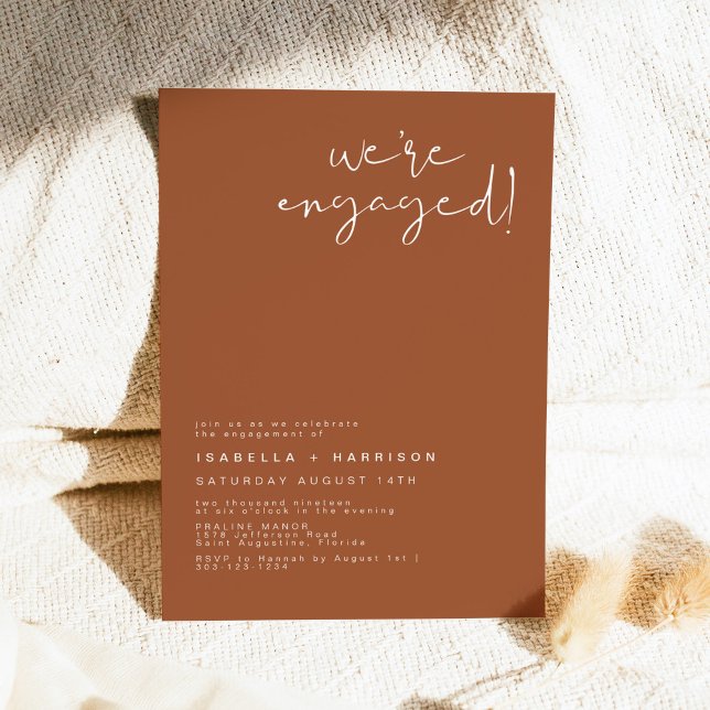 CORIANDER Boho Terracotta Engagement Invitación (Subido por el creador)