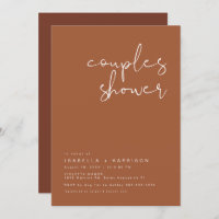 CORIANDER Boho Terracotta Parejas Ducha Invitación