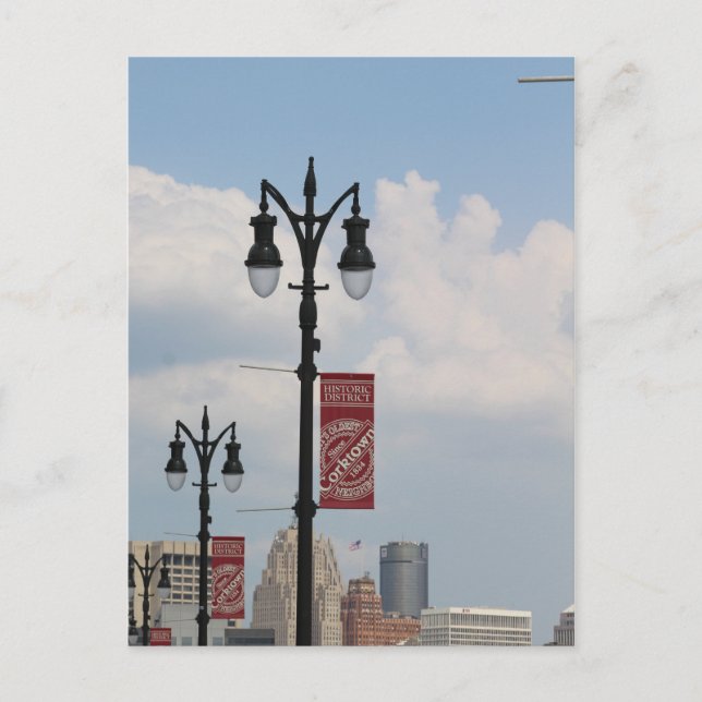 Corktown, Detroit, tarjeta postal de Michigan (Anverso)