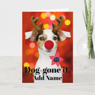 Cornamentas de cachorro de Navidad Agregar nombre 