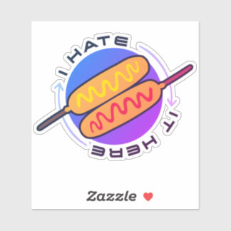 Corndog Odio esto personalizado cortar pegatina