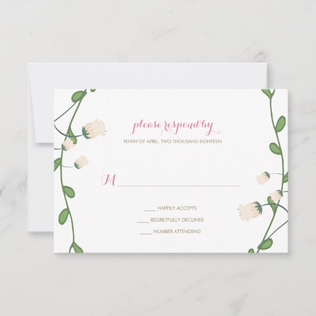 Corner Peony Wedding RSVP (Anverso)