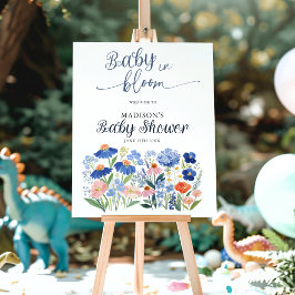 Cornflower Wildflower Baby in Bloom Welcome Sign