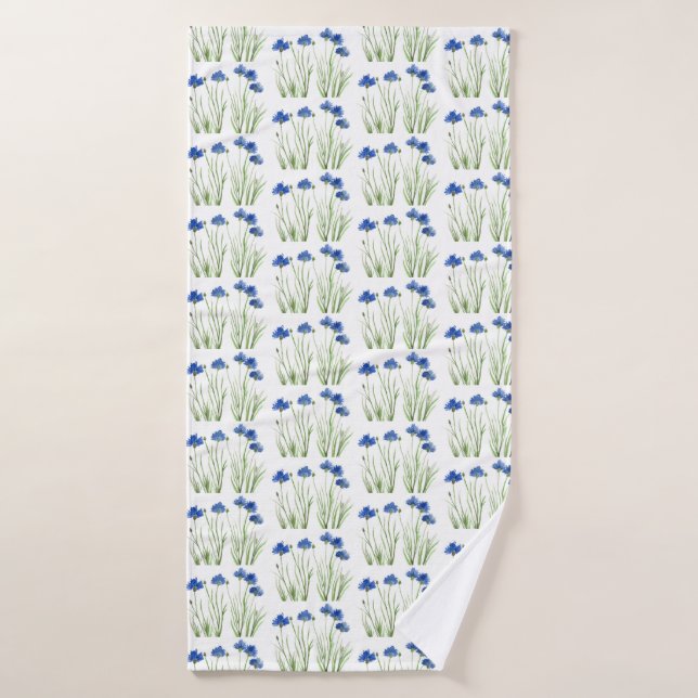 Cornflowers Flores de agua Flora azul (Toalla de baño)