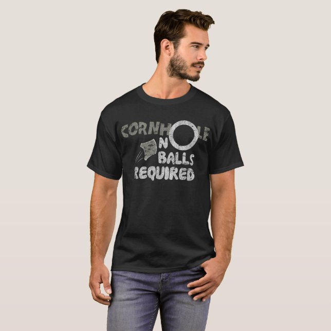 Cornhole ningunas camisetas divertidas requeridas (Anverso completo)