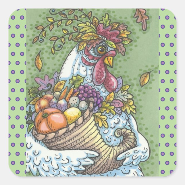 CORNUCOPIA HEN, GRACIAS A LOS PEGATINAS DE CHICKEN (Anverso)